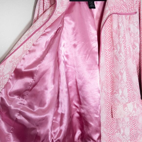 Dennis Basso Pink Zip Jacket Textured Satin Plus Size 1X Barbiecore - Picture 6 of 9